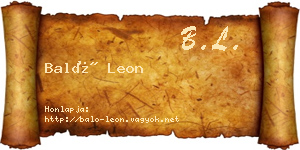 Baló Leon névjegykártya